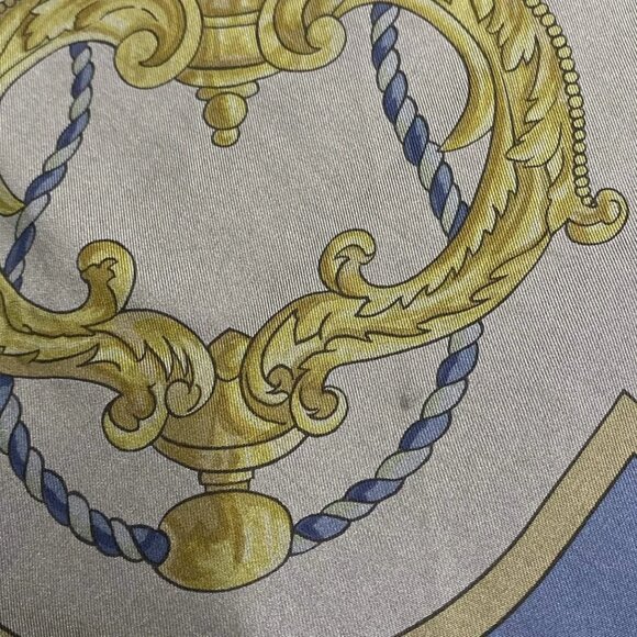 HERMES Carre 140 - Navy Gray Multi Scarf 485-071625 - Picture 2 of 5